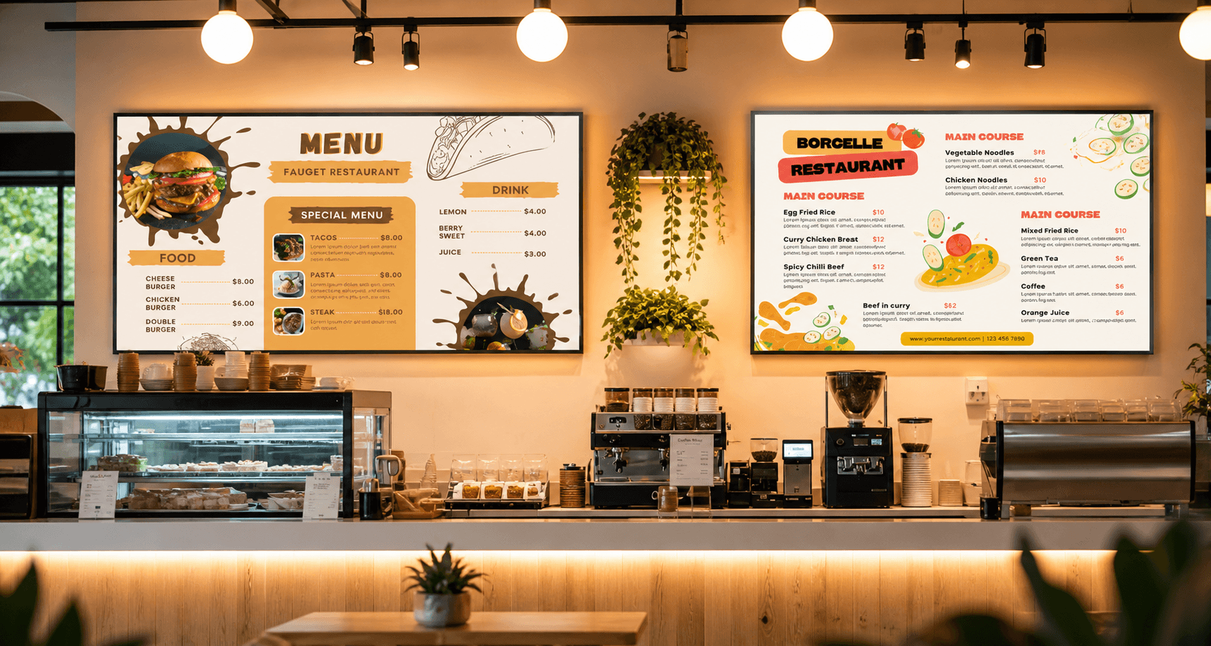 Retail interior with customers and displays